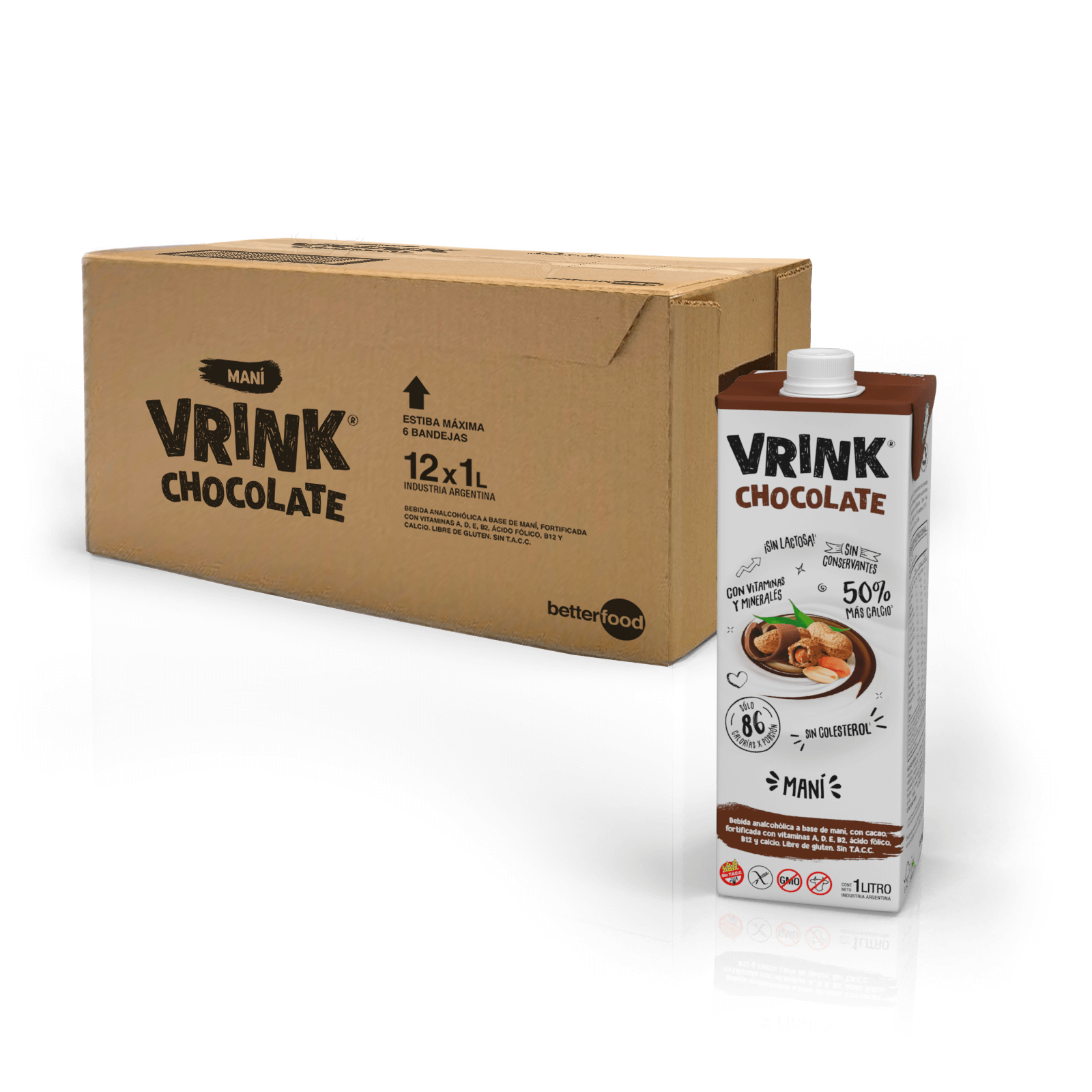 Pack x12 de Vrink Chocolate de maní